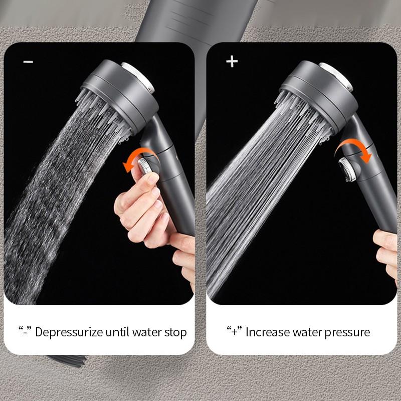 Universal Pressurized Water Saving Shower Spreader Handheld Shower Water Head With Filter Cotton Core 3 Mode Bathroom Accessories