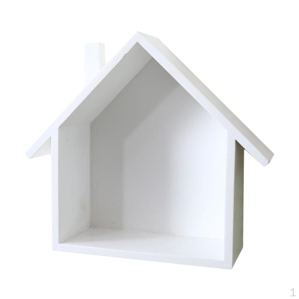Display Shelf Wood House Shape
