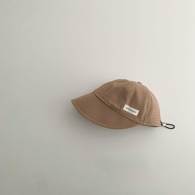 Children's Large Shade Hat Spring and Autumn Boys and Girls Concave Drawstring Fisherman Hat Collapsible Cap