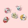 Gold Striking Plated Punk Skull Brooch Featuring Beautiful Rose Design For Distinctive Fashion Appeal