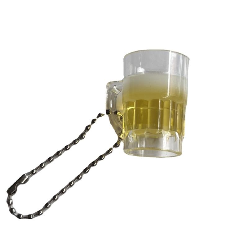 

Funny Beer Bottle Keychain Resin Novelty Accessory For Keys Bags Humorous Gift 1