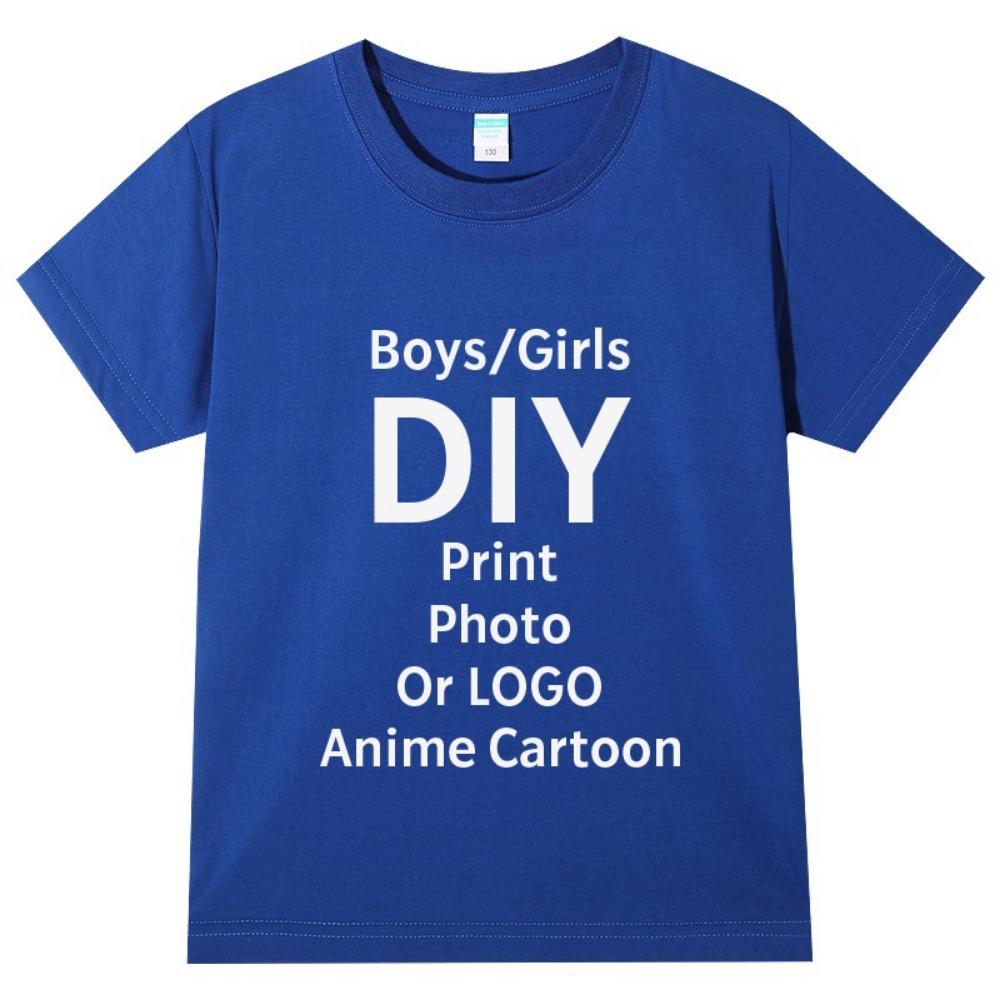 Kids Clothes Customized T Shirts for Boys Girls 100%Cotton Short-sleeve Shirt Tees Tops Personalized Team Logo Graphic T-Shirt