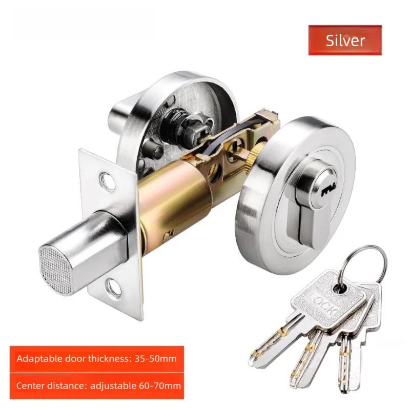 Hidden door lock; concealed lock; wooden door lock; single and double-sided lock; bedroom door lock; hallway lock; auxiliary ind серебряный