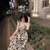 2024 Summer Travel Floral Dress - Elegant, Slim Waist Design with Sweet Ruffled Sleeves