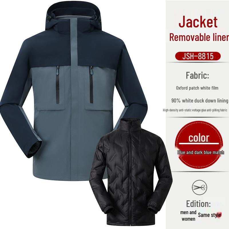 Au Li Rong Windproof Jacket: Customizable with Logo Embroidery, Detachable, Plus Velvet for Workwear