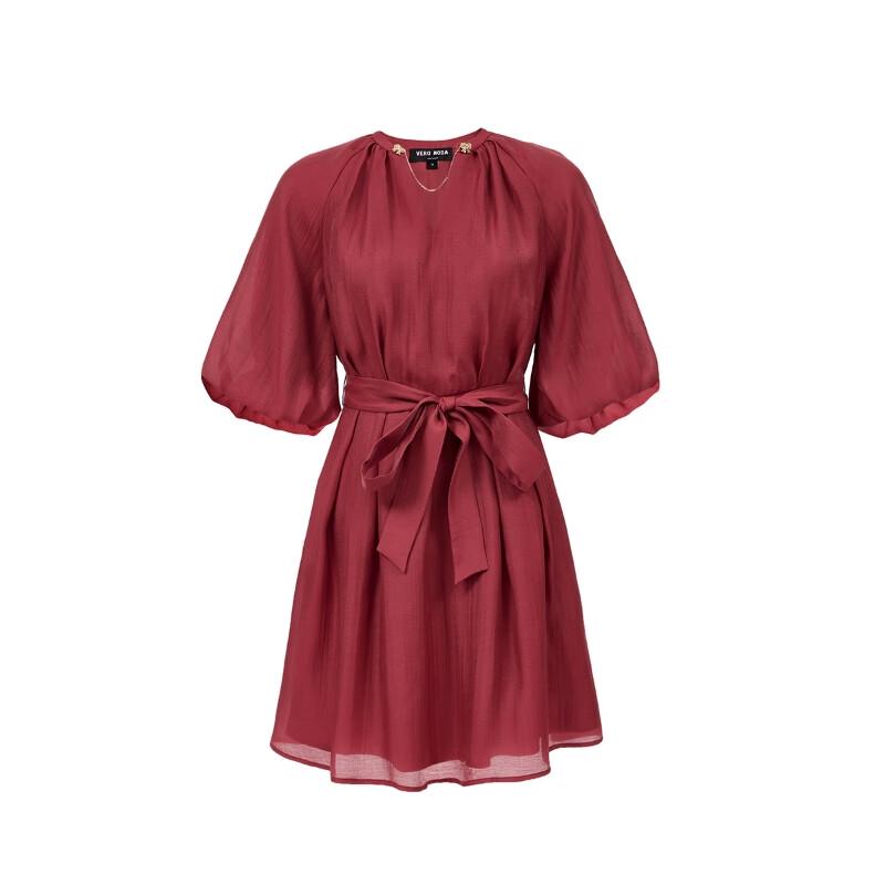 VEROMODA Lyocell Butterfly Chain Tie-Waist Short Dress