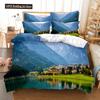 Building Famous Landscape Bedding Set For Bedroom Soft Bedspreads For Bed Home Comfortable Polyester Duvet Cover With Pillowcase