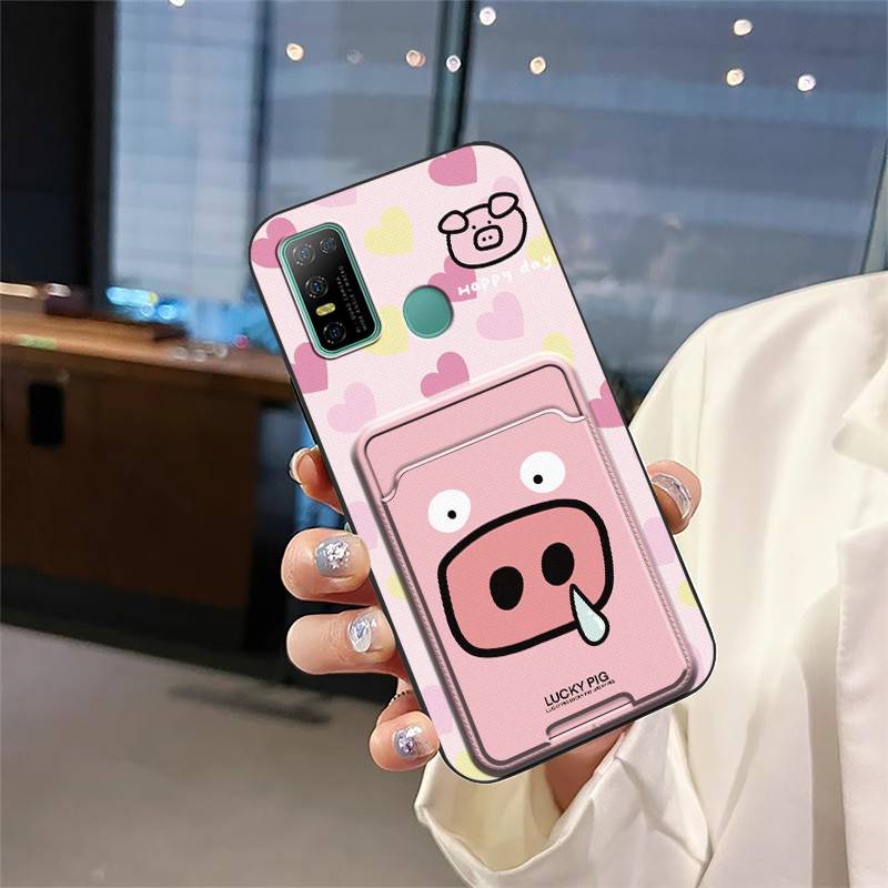 Cover Cartoon Phone Case For Doogee N30 Silicone Card slot Cute Anti-knock Card sleeve Fashion Design Graffiti Soft case