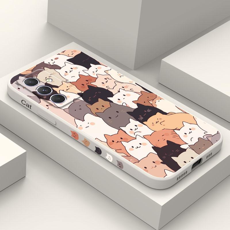 Stapelkatze Handyhülle Für Samsung Galaxy A37 A57 Flüssigsilikon Hülle