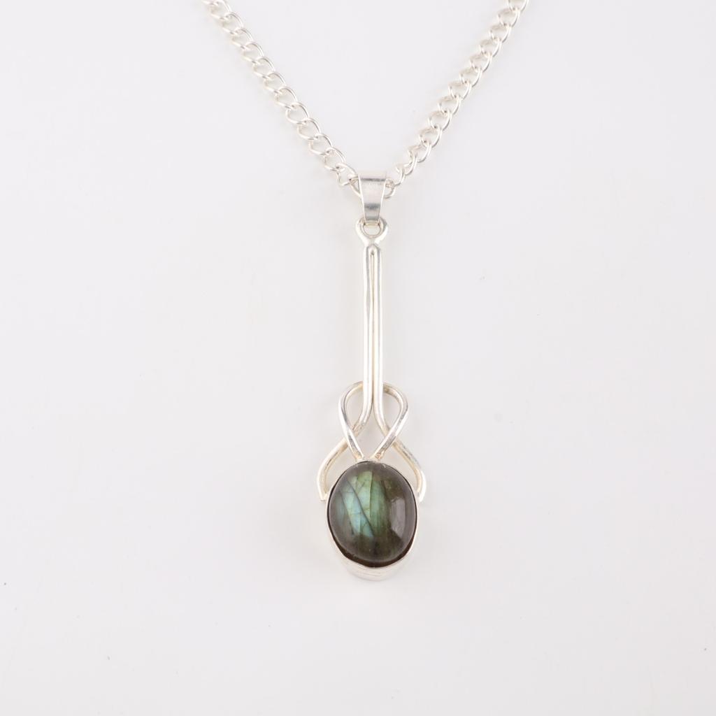 Labradorite Gemstone 925 Sterling Silver Jewelry Handmade Pendant For Birthday PP-60-27