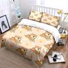 3Pcs Cute Shiba Inu Bedding Set, Kawaii Shiba Puppies Pattern Print Duvet Cover + 2 Pillowcases, Dog Lover Decor