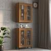 817392 vidaXL Hanging Wall Cabinet Brown Oak 69.5x34x90 Cm