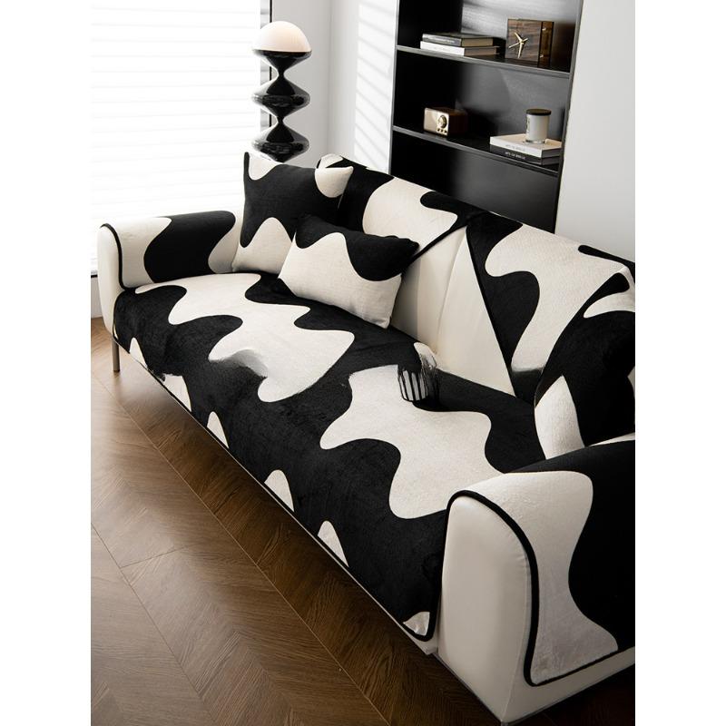 Cuscini Seduta Divano in Fibra di Latte Lusso Leggero Autunno e Inverno Ispessiti Caldi Antiscivolo Fodera Completa in Tessuto Stile Crema Copertura Antigraffio