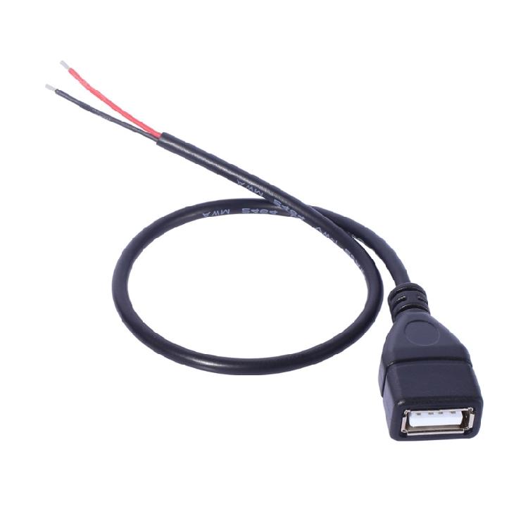 USB Power Pigtail Cable USB Male to 2 Pin Bare Wire Open End Power Pigtail Cord for LED Fan Camera Accessories