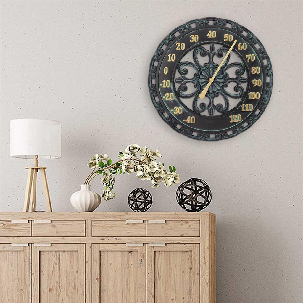 Outdoor Garden Vintage Thermometer Hanging Decorative Thermometer Elegant Thermometer Welcome Wall Decor for Fence Garden Yard Door Living Room
