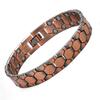 Bracciale Magnetico Rame Antico Rosso Retrò da Uomo - Design Regolabile a Riga Larga per Coppie