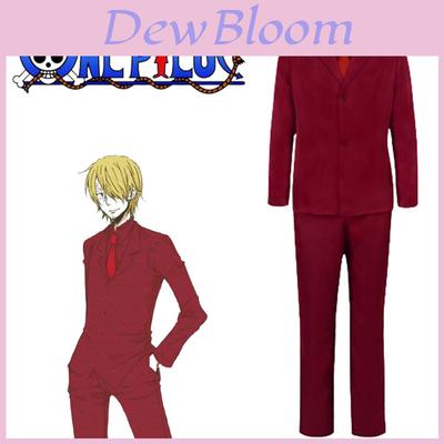 Onepiece Sanji Red Suit Cosplay Costume For Men