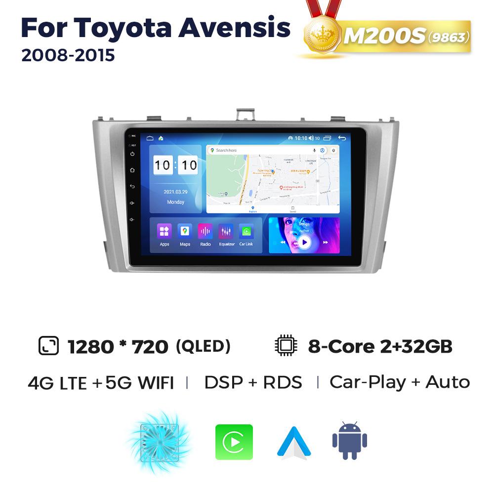 Navifly 2Din Android Car Radio Multimedia Video Player Dla Toyota Avensis T27 2009-2015 Nawigacja GPS Carplay 5G WIFI Jednostka główna