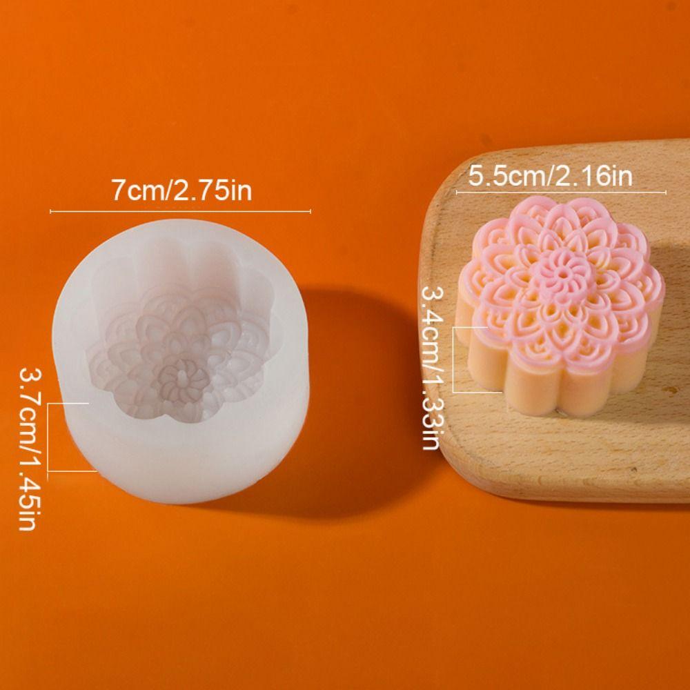 3D Flower Mooncake Mold Chinese Style Festival Pastry Mould  for Dessert Pastry Candle