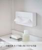 Yamazaki Jitsugyo 5092 Compact Tissue Case, White, Approximately W21.5 X D11.5 X H5.5cm, Tower, For Soft Pack Tissues, Can Be Stored On The Wall