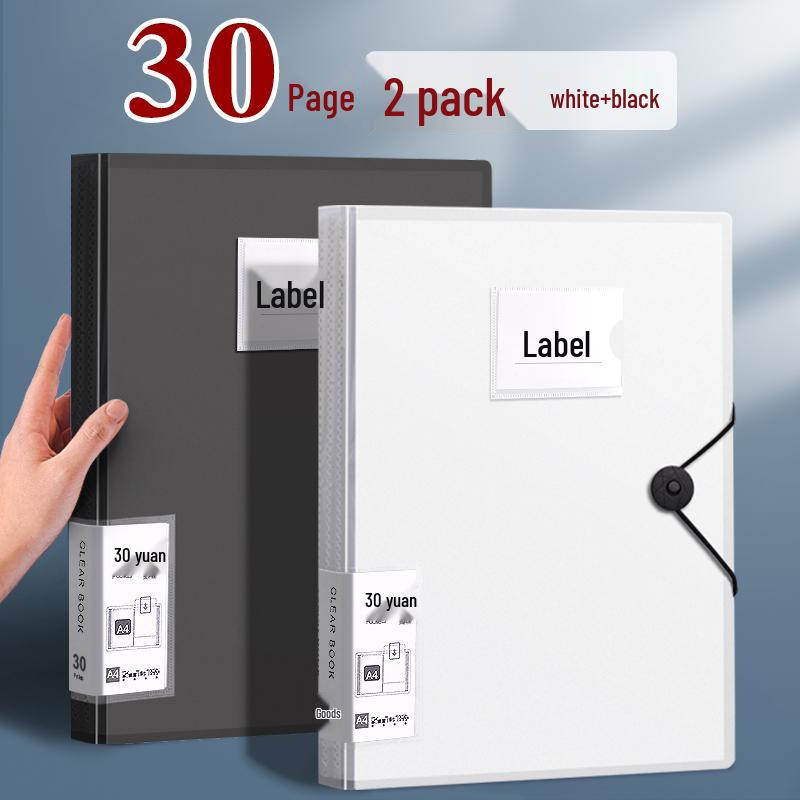 A4 Transparent Multi-Layer Ring Binder Document Booklet, 60/100 Pages: Office Supplies for Archiving Contracts