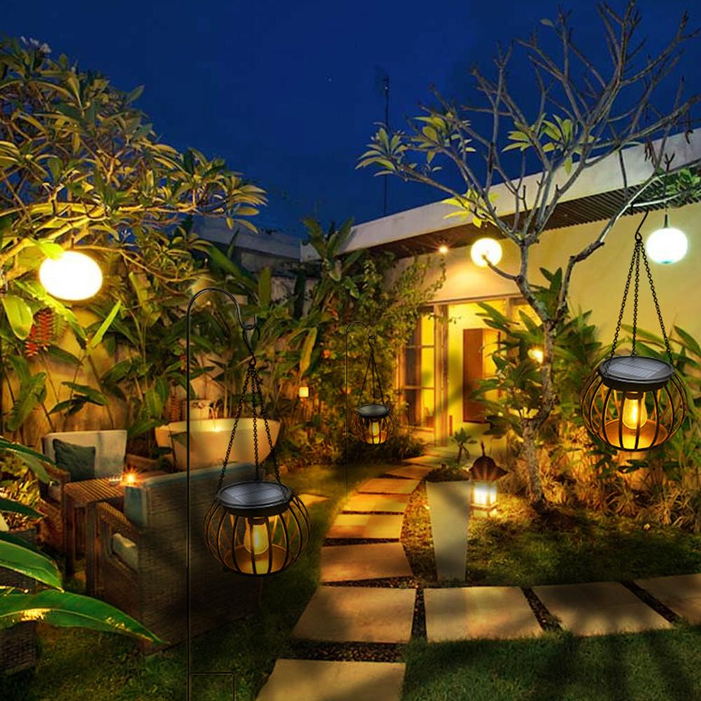 2Pcs Solar Rustic Pumpkin Light IP65 Waterproof Vintage Decorative Light 800mAh LED Pendant Lantern Tree Garden Patio Decoration