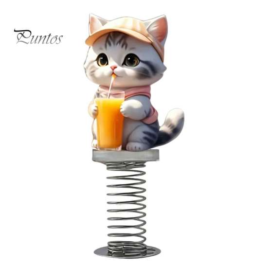 Durable Acrylic Car Ornament Gifts Cute Cat/Dog Dashboard Ornaments, 2D Flat Decorations Spring Swaying Ornaments with Self Adhesive Swing Base