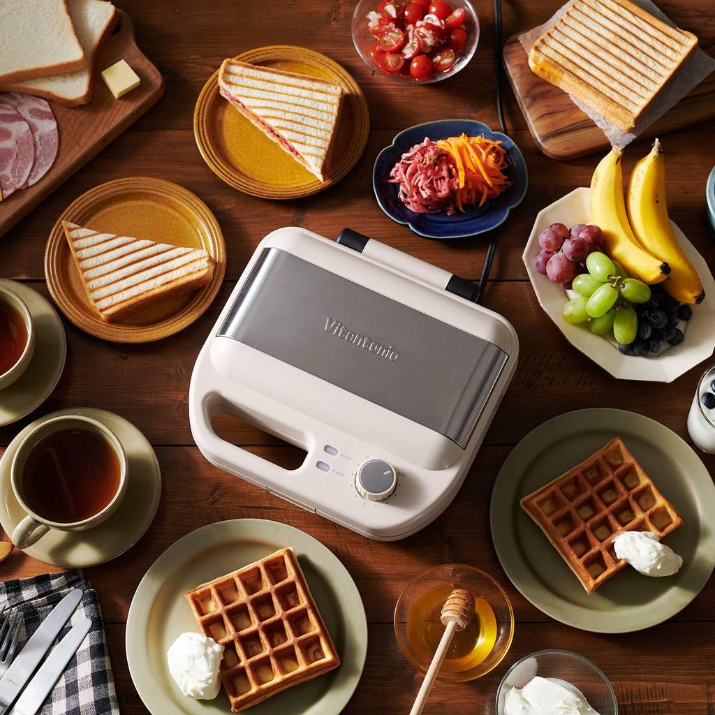 Waffle Hot Sand Baker Color Now Comes with 2 Types of Hot Sand Maker Electric Waffle Maker Sandwich Maker [Vitantonio Official] & (VWH-600-K) [New
