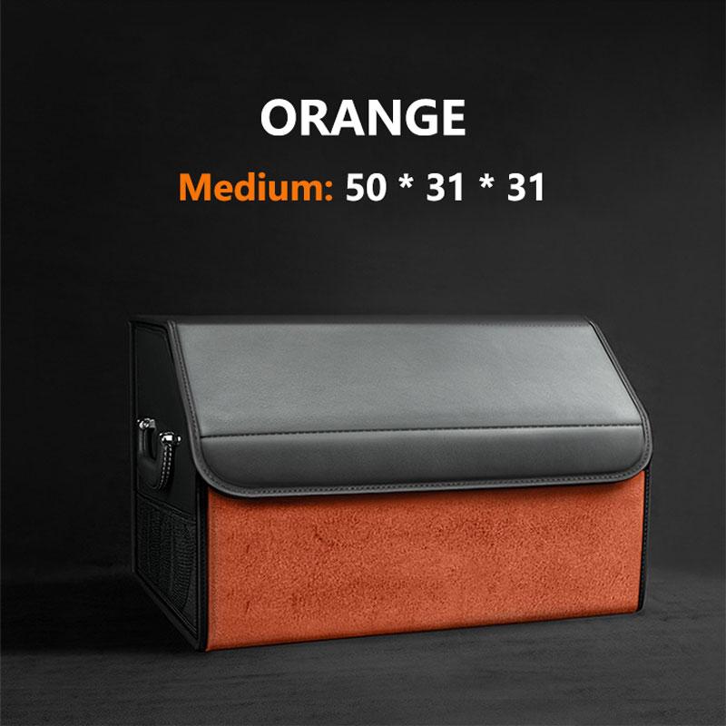 Car Suede Trunk Organizer Large Capacity Leather Foldable Storage Box Portable Multifunctional Tool Organizer Car Accessories
