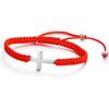 Adjustable Religious Anka Titanium Steel Cross Nylon Cord Bracelet Red Black Christian Braided Bracelet
