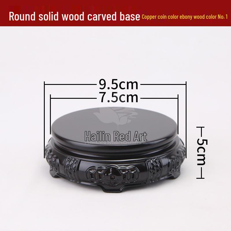 Rosewood Carved Flower Arrangement Bonsai Vase with Ebony Buddha Statue Holder.