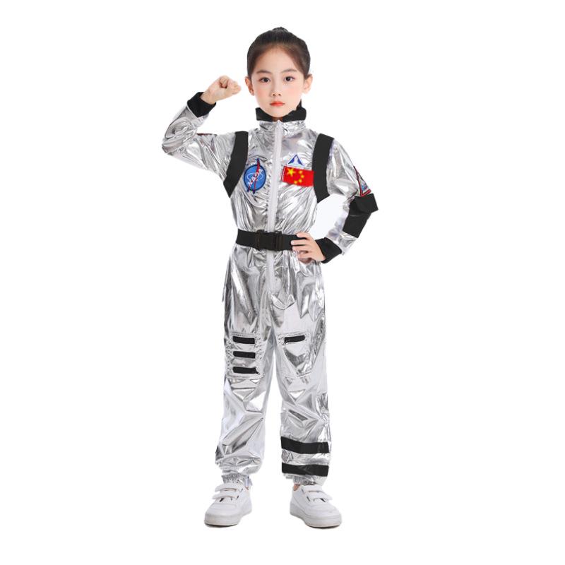 Kids' Silver Astronaut Jumpsuit - Space Suit Costume for Stage, Play, or "The Wandering Earth" COS Performance