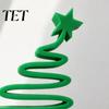 Handcrafted Tree Figurines 3D Printed Minimalist Christmas Desktop Ornament, Modern Holiday Table Living Room Accents Sign for Bedroom Home