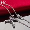 925 Sterling Silver Cross Zircon Pendant Necklace Fashionable Wedding Jewelry