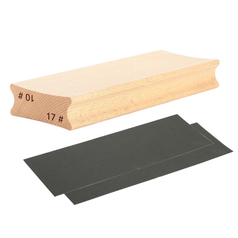 Wood Polished Sanding Block for Guitar Fret Leveling Fingerboard Luthier Tools with Sandpaper Guitar Repair Tools Kits