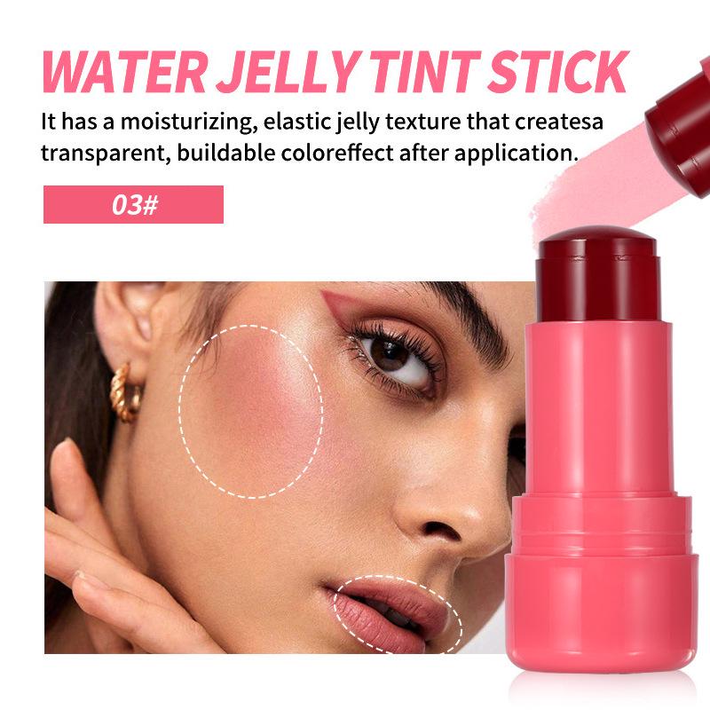 

Трансграничный желеобразный румянец-стик для губ и щек - Двусторонний желейный румянец, помада и блеск для губ