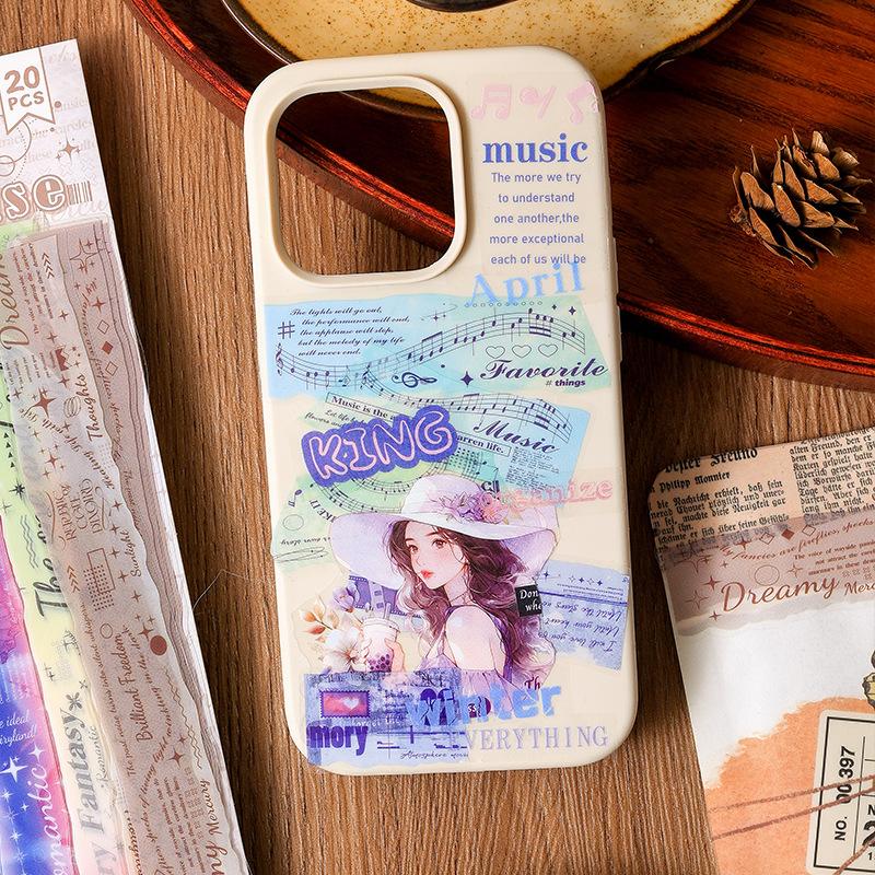 20 pcs/pack Vintage Long strip Sticker Creativity Decorative Hand Account Diary Album Scrapbooking accessories