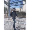 Winter Women's Street Wear Sheepskin Fur Bomber Jacket with Belt Motorcycle Thick Warm Sheepskin Overcoat Jacket