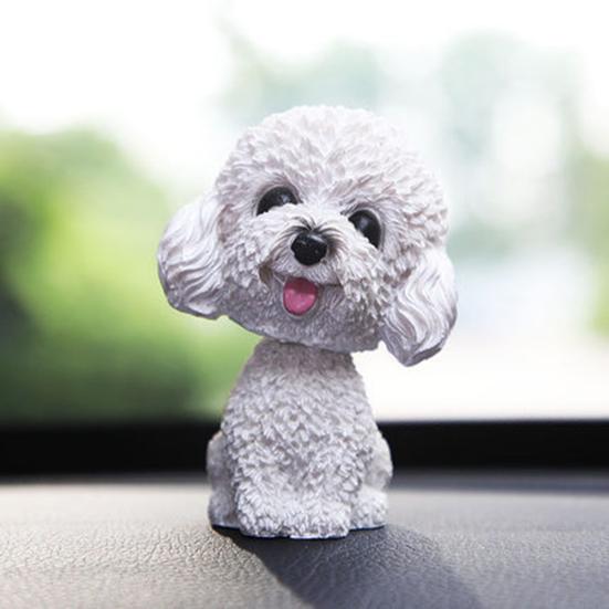 Lovely Swinging Head Puppy Car Simulation Dog Dashboard Interior Ornament Gift