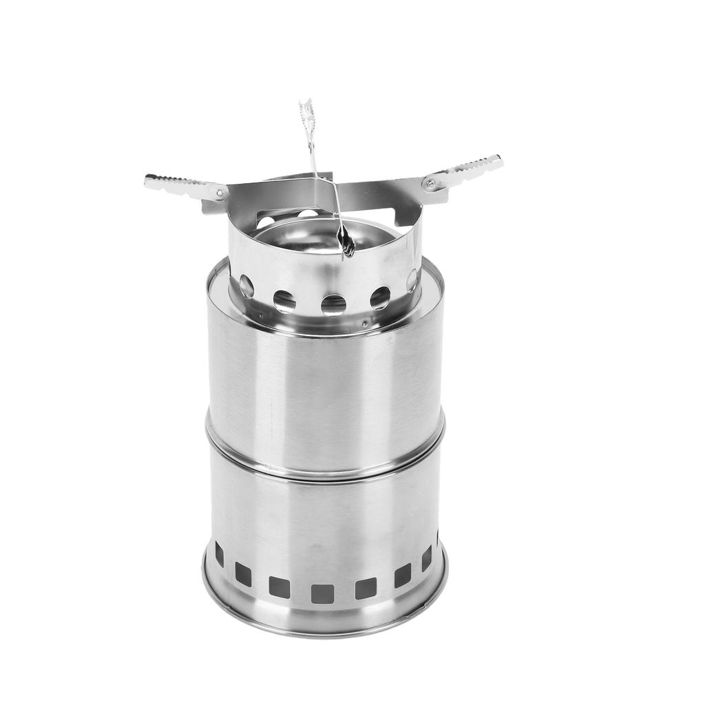 Stainless Steel Medium Camping Stove Foldable Firewood Stove for Outdoor Cooking Hiking Picnic BBQ with Compact