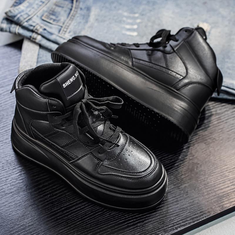 New Men's Classic Fashion High Top Thick Sole Skateboarding Shoes Comfortable Soft Sole Basketball  Sneakers