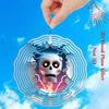 Lightning Skull Wind Chime Metal Hanging Spinner for Outdoor Garden Halloween Decor Horror Gift for Men Women Indoor Outdoor Art