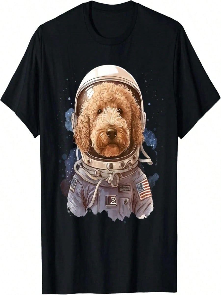 Goldendoodle Astronaut In The Space Cool Graphic Doodle Dog T-Shirt S разноцветный