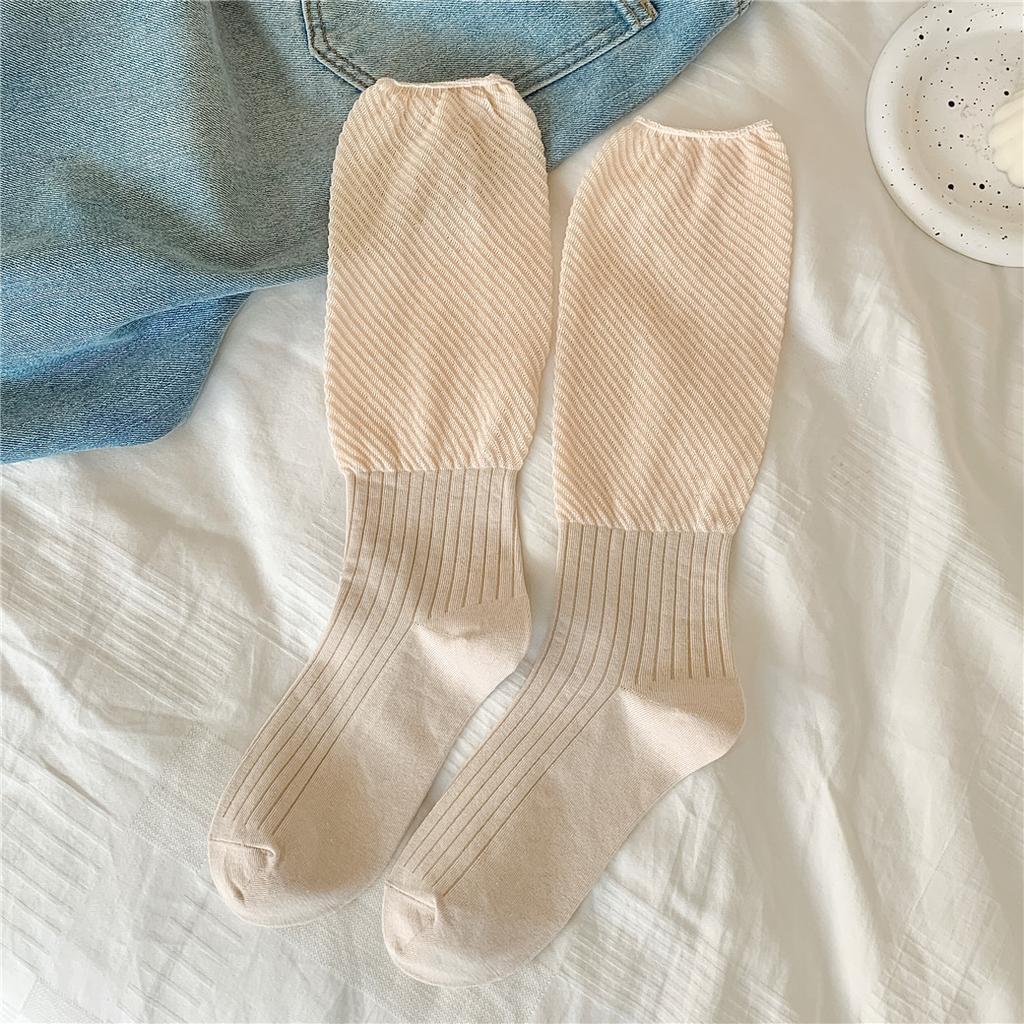Spring And Summer Breathable Mesh White Stacking Socks Women'S Cotton Long Tube Calf Socks Japanese College Style Jk Trendy Versatile
