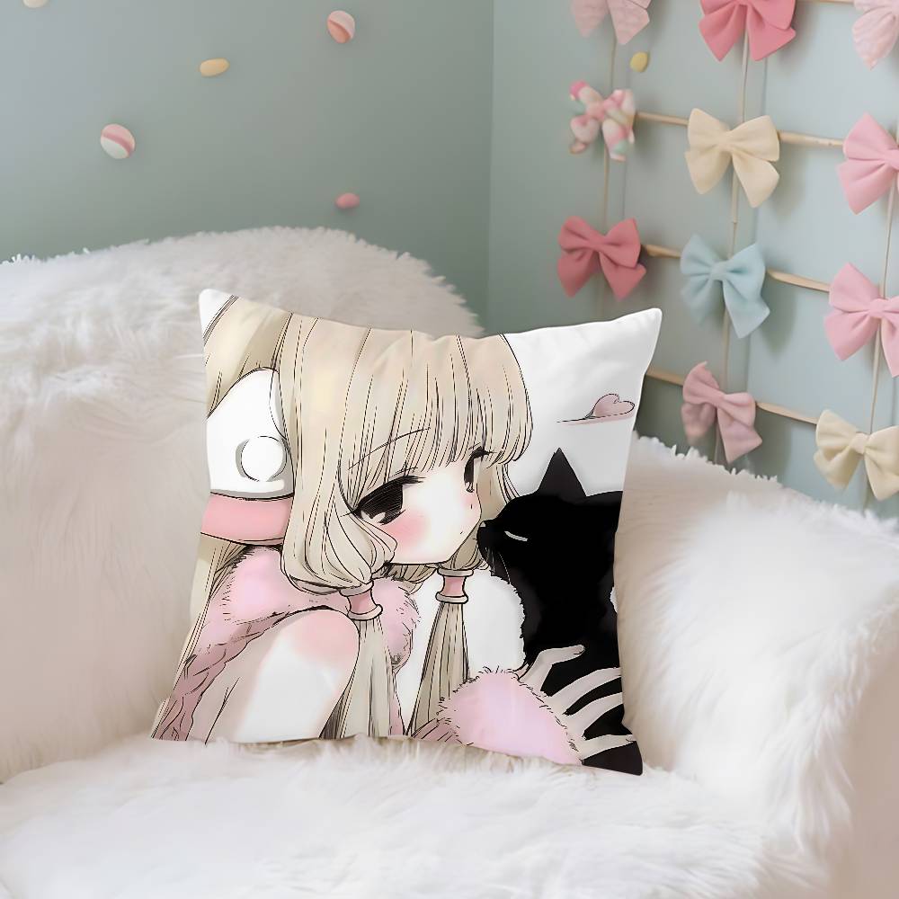 Cute Anime C-Chobits Kawaii Throw Pillow Covers Pattern Cushion Cover Suitable For Sofa Bedroom Car Pillow Cover