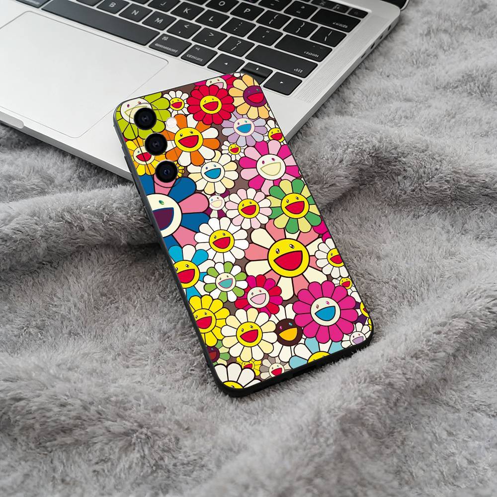 T-Takashis -M-Murakamis Soft Silicone phone Case for Samsung Galaxy A73/A71/A72/A70/A53/A52/A51 - Black