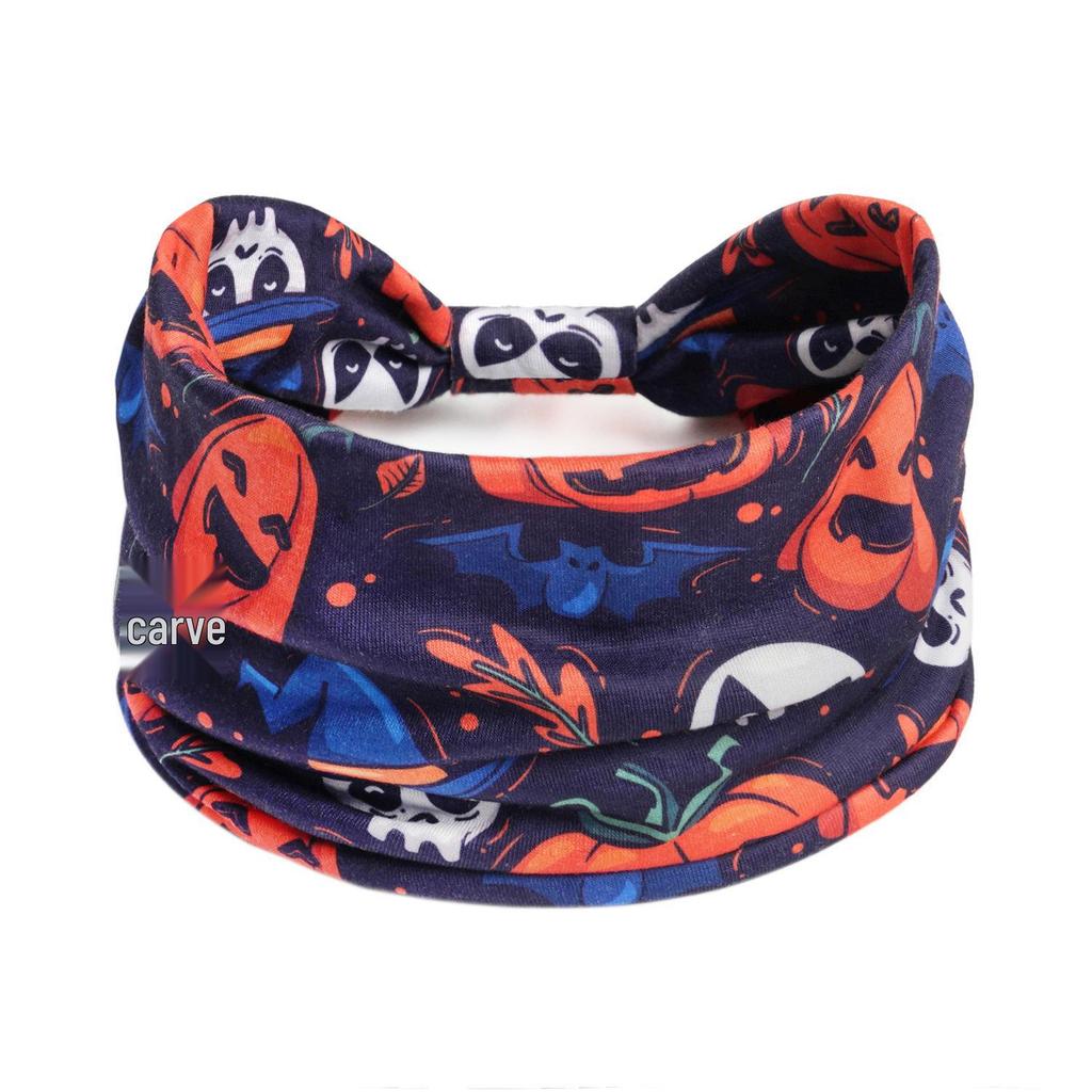 European & American Halloween/Christmas Yoga Sports Headband - Pumpkin, Skull, Ghost Design for Women