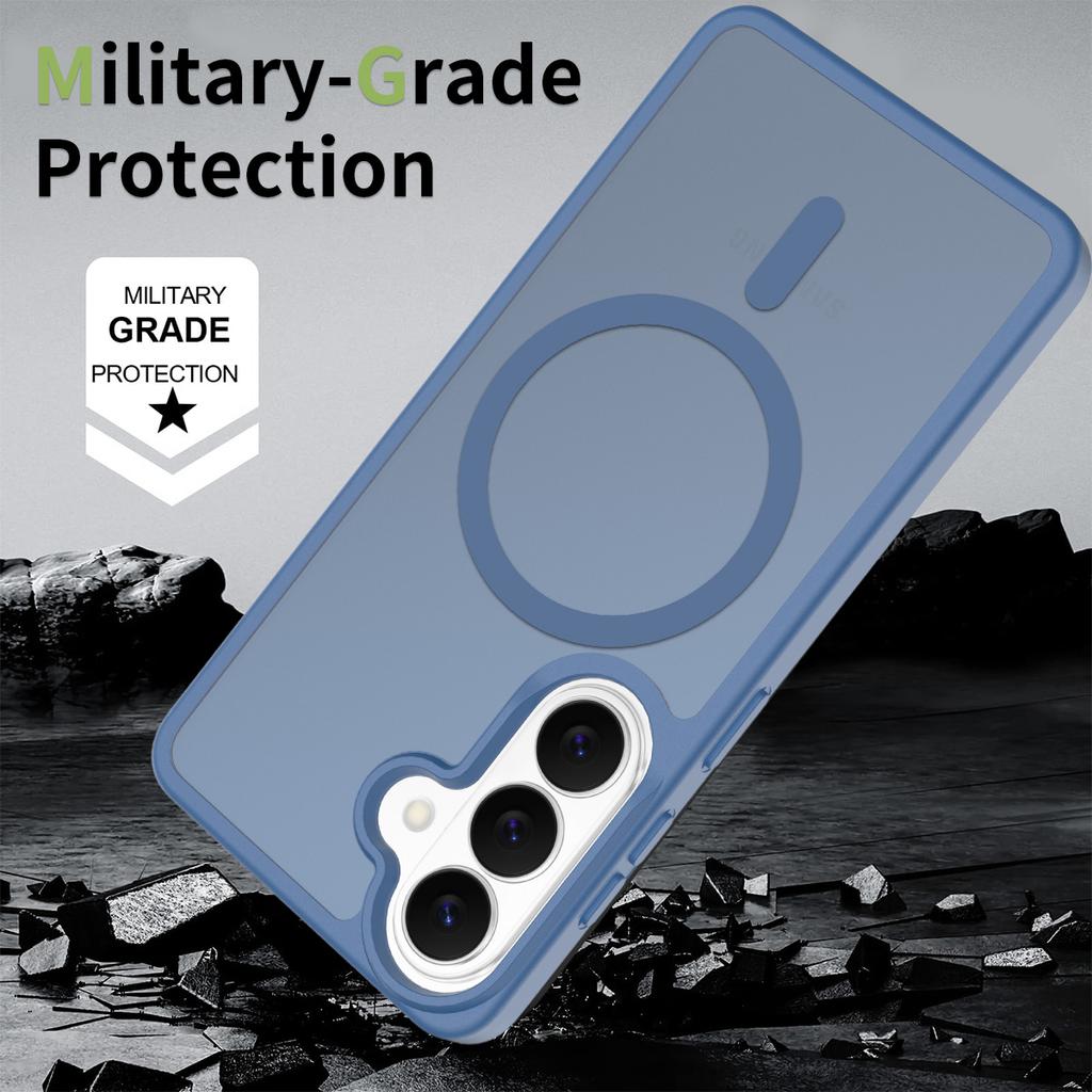 Magnetic Military Drop Protection Back Phone Cover for Magsafe Mag Safe Samsung S26 Ultra S25 A15 A16 A17 A26 A35 A36 A56 A37 A55 A57 Matte Phone Case