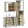 VidaXL Ensemble De Meubles De Salle De Bain 3 Pcs Chêne Sonoma, Armoire De Rangement, Armoire De Bain, Meuble De Toilette 3301141