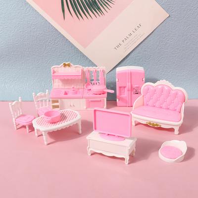 4/7/10/11 Pezzi Mobili Miniatura per Casa delle Bambole Accessori Giocattoli per Bambini Cucina Camera da Letto Soggiorno Bagno Cose per Cucinare per Gioco con le Bambole